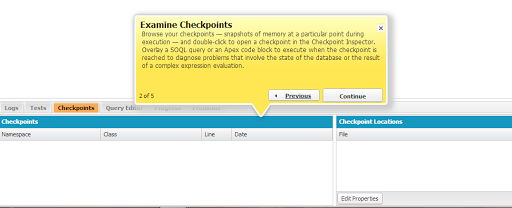 Salesforce Summer 13 Pre release review - New Developer console- Examine Checkpoints 