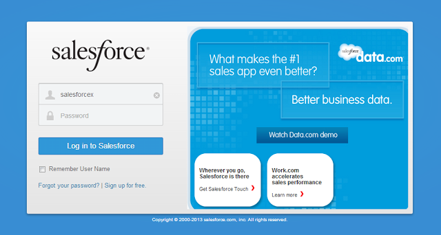 Salesforce Summer 13 Pre Release Review, New Login Screen